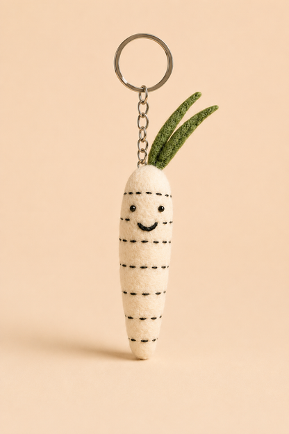 Nepalese Handmade Felt Keychain | Eco-Friendly Wool Accents - Raddish