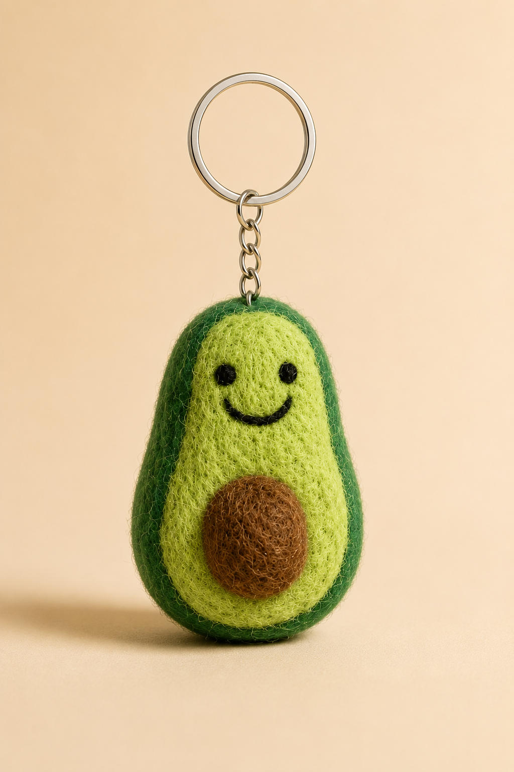 Nepalese Handmade Felt Keychain | Eco-Friendly Wool Accents - Avocado