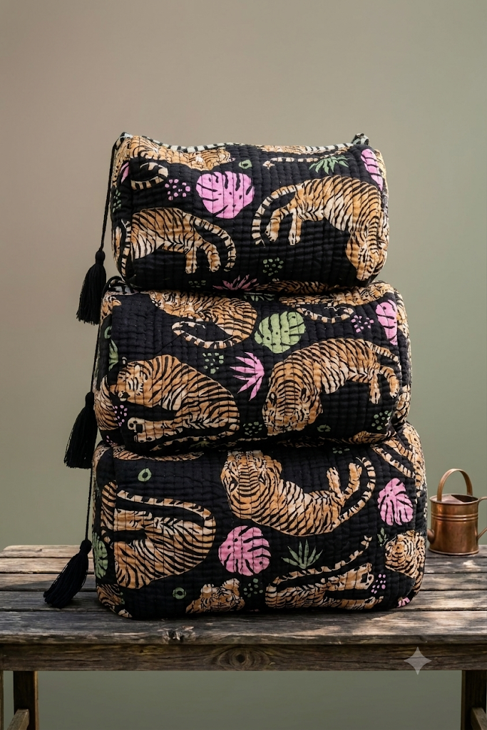 Quilted Makeup/Toiletry Bag